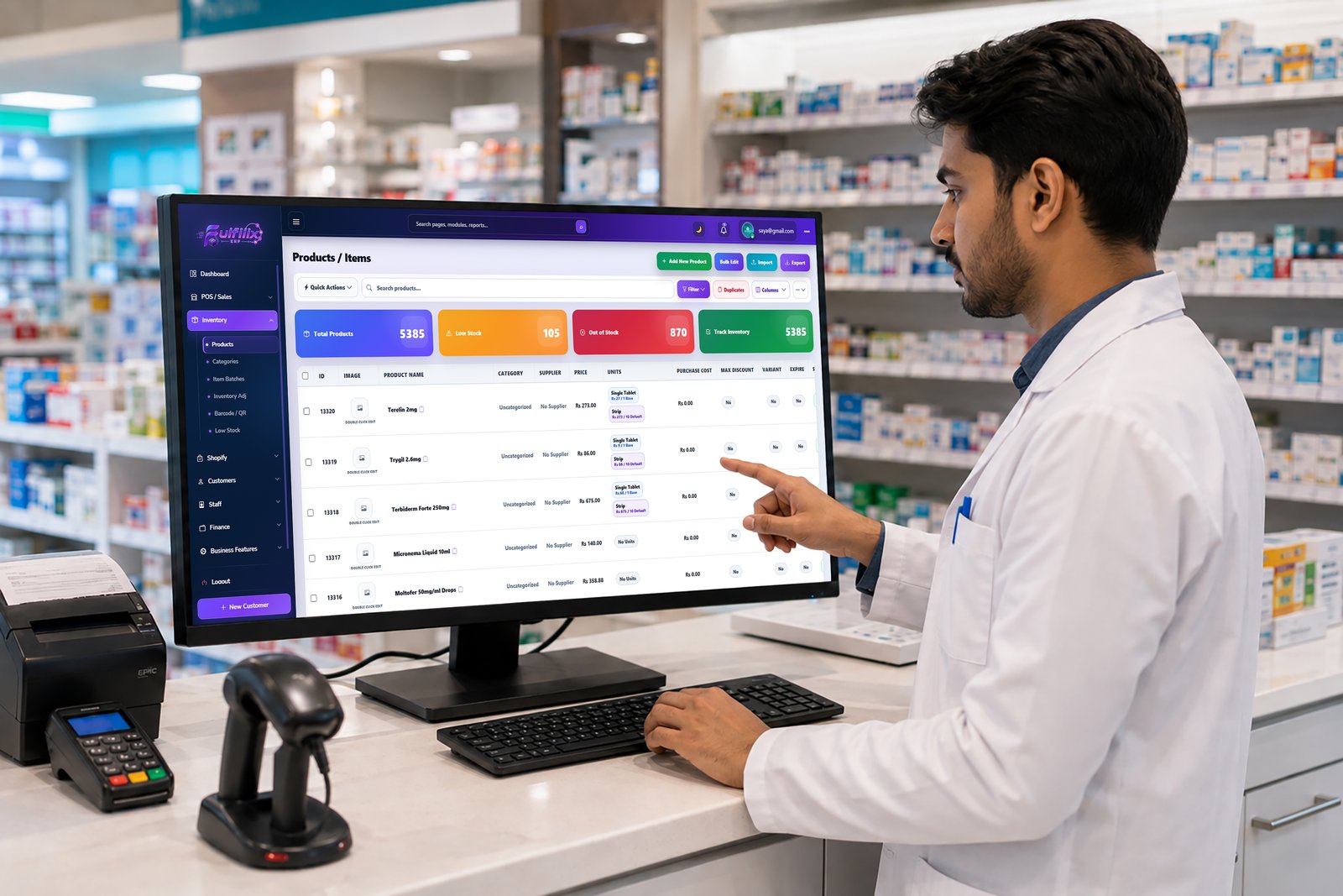 Pharmacy management dashboard