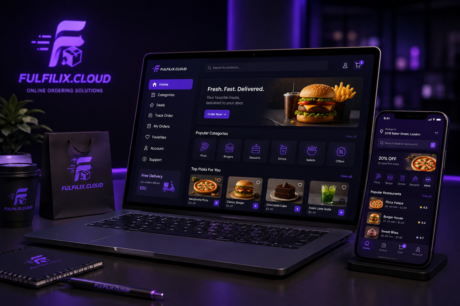 Online ordering website